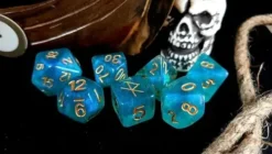 Lindorm: Sea Shanty - My Mother Told Dice Set (Teal-Aqua/Gold)