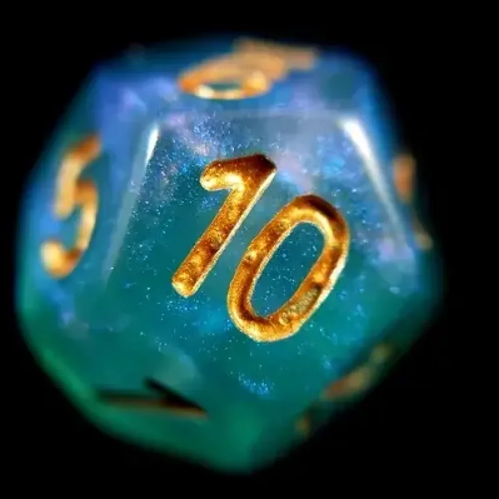 Lindorm: Sea Shanty - My Mother Told Dice Set (Teal-Aqua/Gold)