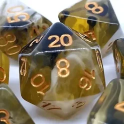 Lindorm: Sea Shanty - Old Chariot Dice Set (Yellow-Black/Gold)