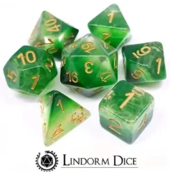 Lindorm: Sea Shanty - Old Maui Dice Set (Green/Gold)