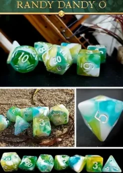 Lindorm: Sea Shanty - Randy Dandy O Dice Set (Green - Turquoise/White)