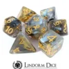 Lindorm: Witch Brew - Crow's Feather Dice Set (Black-Gold/Gold)