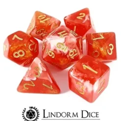 Lindorm: Witch Brew - Fools Blood Dice Set (Red-White/Gold)