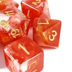 Lindorm: Witch Brew - Fools Blood Dice Set (Red-White/Gold)