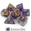 Lindorm: Witch Brew - Mimic's Tongue Dice Set (Purple-Gold/Gold)