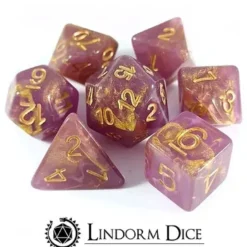 Lindorm: Witch Brew - Petals of a Bleeding Heart Dice Set (Purple/Gold)
