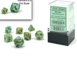 Marble - Green/Dark Green - Mini-Polyhedral Dice set