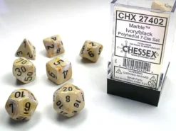 Marble - Ivory/Black - Dice Set