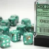 Marble - Oxi-Copper/White - d6, 12 st (16 mm, prickar)