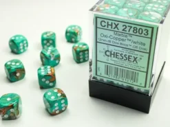 Marble - Oxi-Copper/White - d6, 36 st (12 mm, prickar)