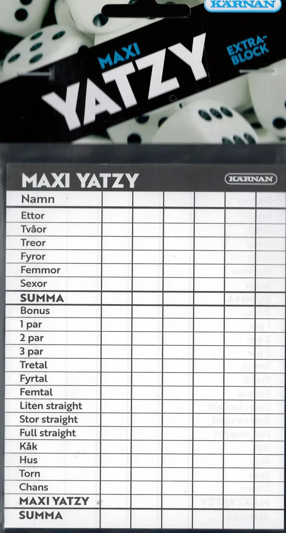 Maxi Yatzy: Extrablock (Kärnan)