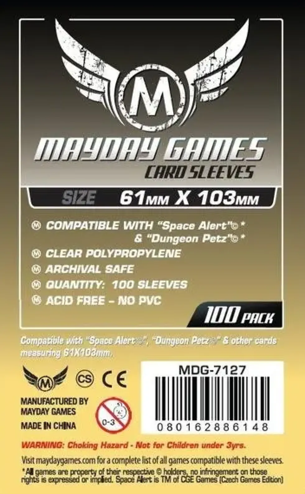 Mayday Card Game Sleeves (7127) - (61 x 103 mm) - 100 st