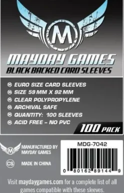 Mayday Euro Blacked Back (7042) - (59 x 92 mm) - 100 st
