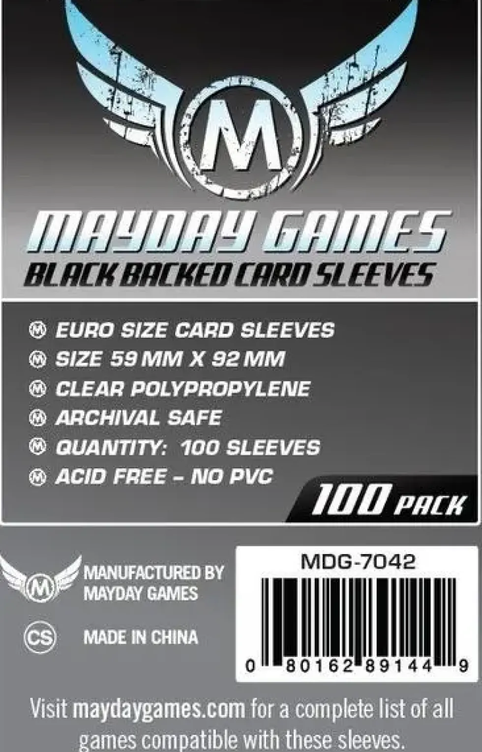 Mayday Euro Blacked Back (7042) - (59 x 92 mm) - 100 st