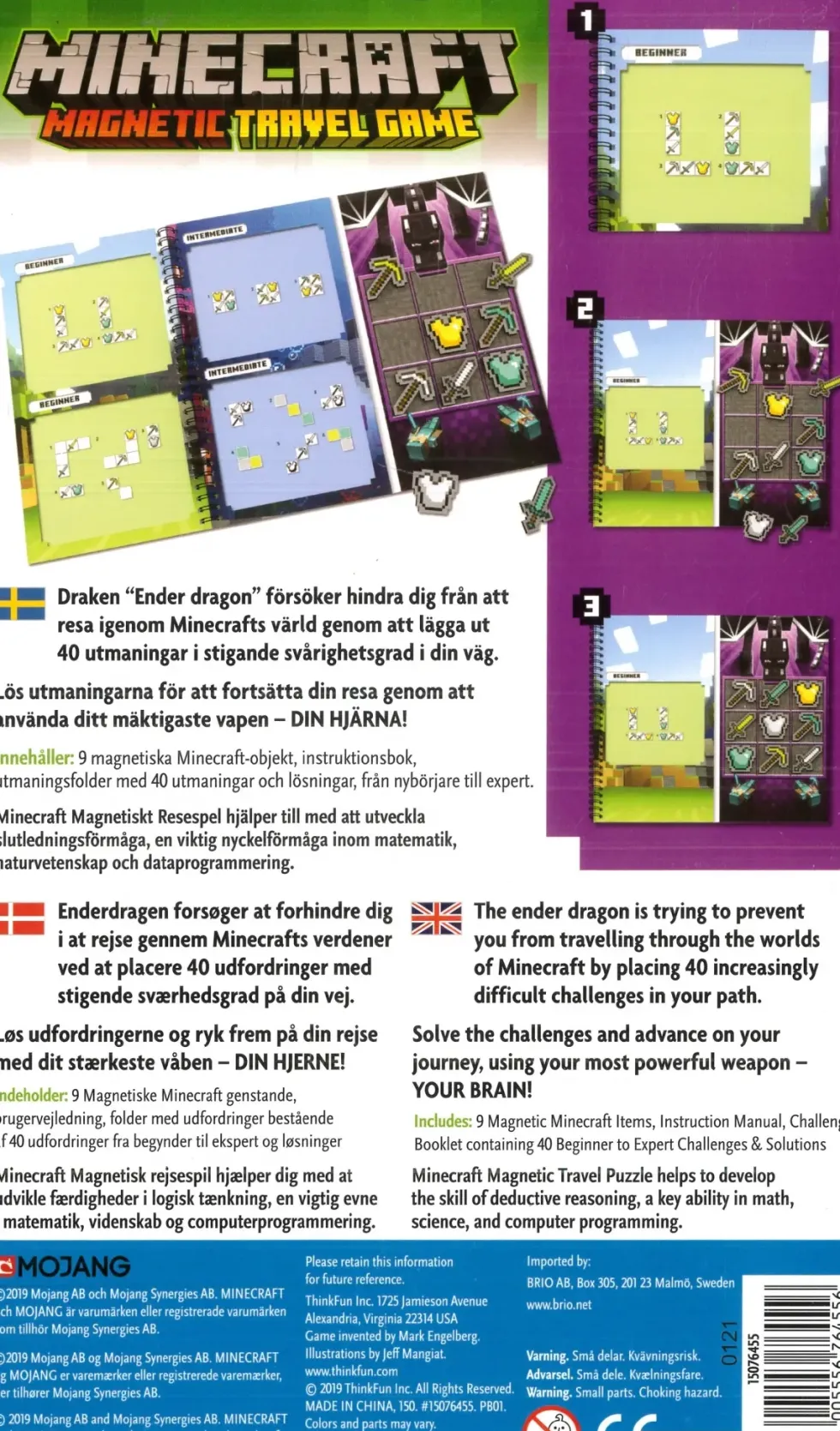 Minecraft Magnetic Travel Game
