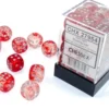 Nebula - Red/Silver (Luminary) - d6, 36 st (12 mm, prickar)