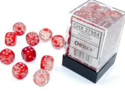 Nebula - Red/Silver (Luminary) - d6, 36 st (12 mm, prickar)