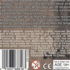 Ninja Dice: Location Cards
