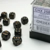 Opaque - Black/Gold - d6, 36 st (12 mm, prickar)