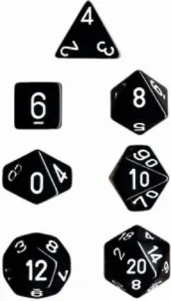 Opaque - Black/White - Dice set