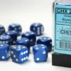 Opaque - Blue/White - d6, 12 st (16 mm, prickar)