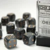 Opaque - Dark Grey/Copper - d6, 12 st (16 mm, prickar)
