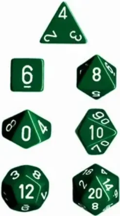 Opaque - Green/White - Dice set