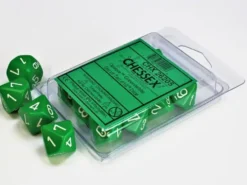 Opaque - Green/White - d10, 10 st