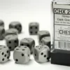 Opaque - Grey/Black - d6, 12 st (16 mm, prickar)