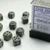 Opaque - Grey/Black - d6, 36 st (12 mm, prickar)