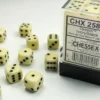 Opaque - Ivory/Black - d6, 36 st (12 mm, prickar)
