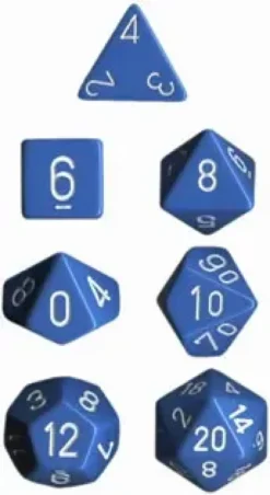 Opaque - Light Blue/White - Dice Set