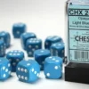 Opaque - Light Blue/White - d6, 12 st (16 mm, prickar)