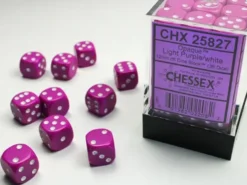 Opaque - Light Purple/White - d6, 36 st (12 mm, prickar)