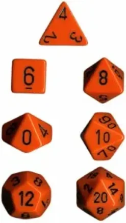 Opaque - Orange/Black - Dice Set