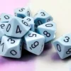 Opaque - Pastel Blue/Black - d10, 10 st