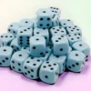 Opaque - Pastel Blue/Black - d6, 36 st (12 mm, prickar)
