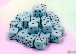 Opaque - Pastel Blue/Black - d6, 36 st (12 mm, prickar)