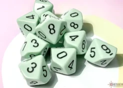 Opaque - Pastel Green/Black - d10, 10 st