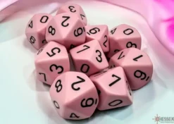 Opaque - Pastel Pink/Black - d10, 10 st