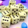 Opaque - Pastel Yellow/Black - d6, 12 st (16 mm, prickar)