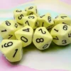 Opaque - Pastel Yellow/Black - d10, 10 st