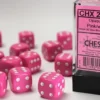 Opaque - Pink/White - d6, 12 st (16 mm, prickar)