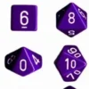 Opaque - Purple/White - Dice set
