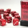 Opaque - Red/White - d6, 12 st (16 mm, prickar)