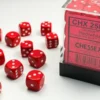 Opaque - Red/White - d6, 36 st (12 mm, prickar)