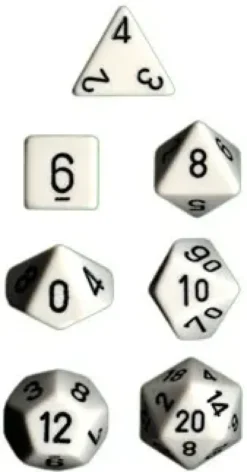 Opaque - White/Black - Dice Set