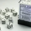 Opaque - White/Black - d6, 36 st (12 mm, prickar)
