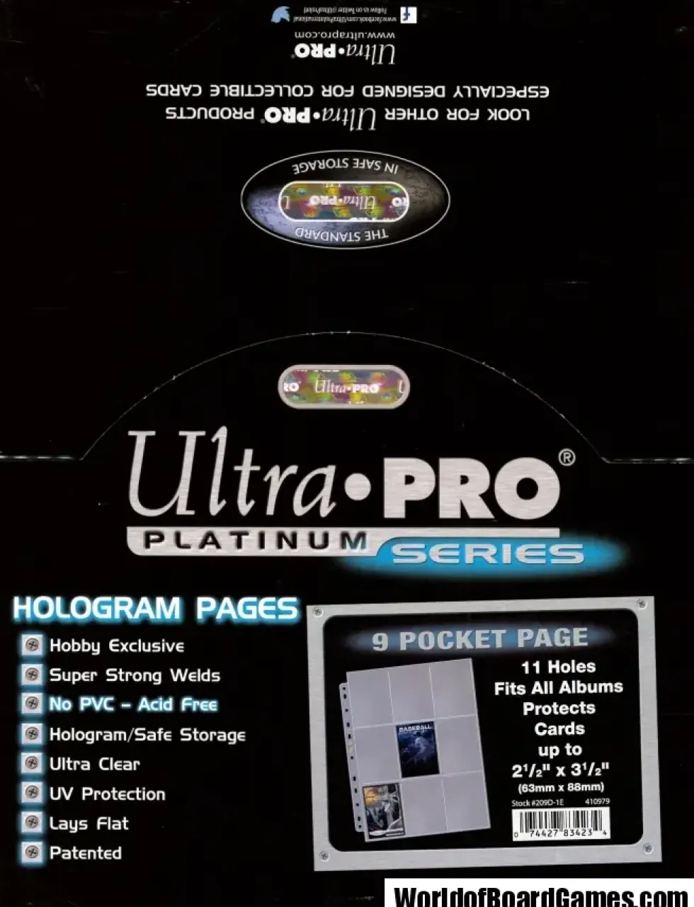 9-Pocket Platinum Page for Standard Size Cards (11-Holes) (100 st)