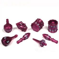 PolyHero: The Bard - 8 Dice Set Raspberry Rhapsody
